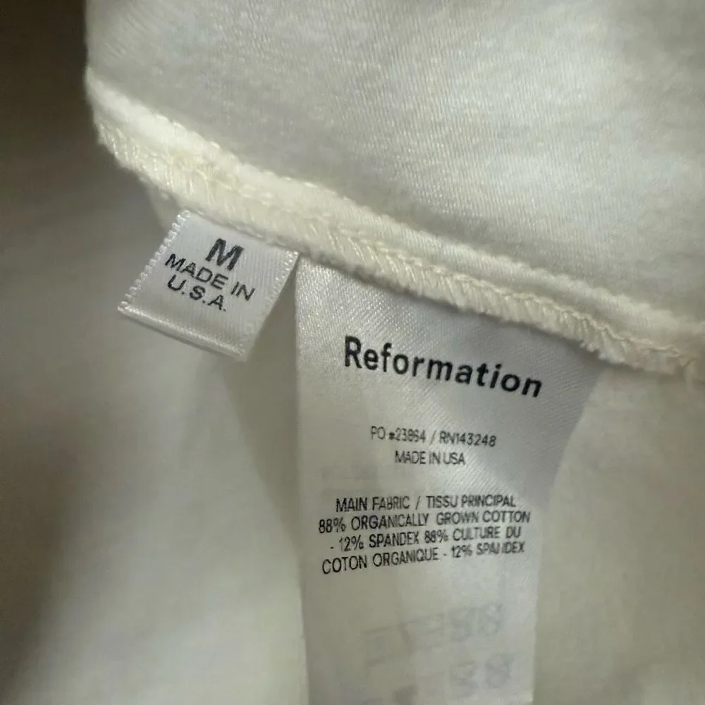 Reformation white puff sleeve blouse size medium